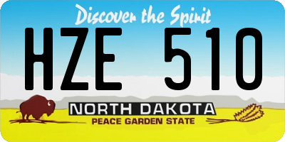 ND license plate HZE510