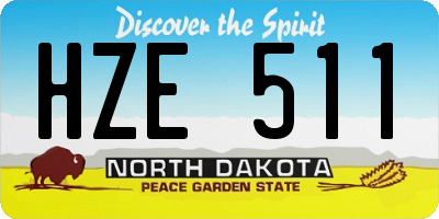 ND license plate HZE511