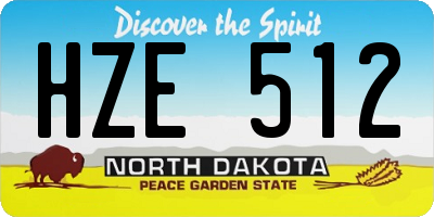 ND license plate HZE512