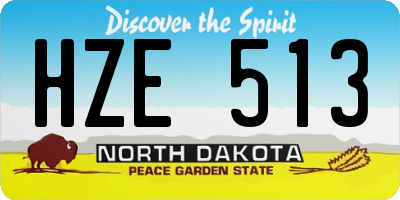 ND license plate HZE513