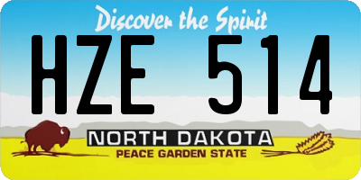 ND license plate HZE514