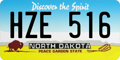 ND license plate HZE516