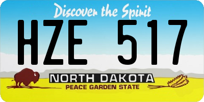 ND license plate HZE517