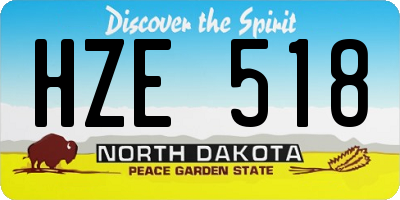 ND license plate HZE518