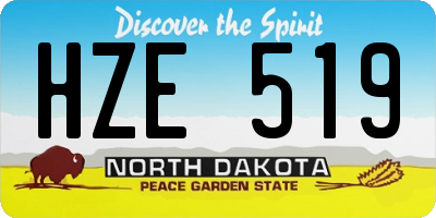 ND license plate HZE519