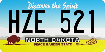 ND license plate HZE521