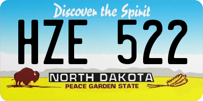 ND license plate HZE522