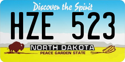 ND license plate HZE523