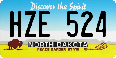 ND license plate HZE524