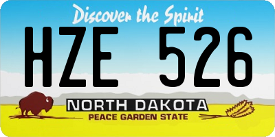 ND license plate HZE526