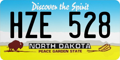 ND license plate HZE528