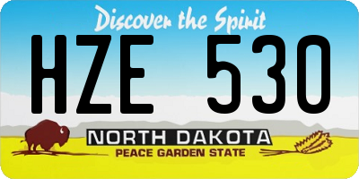 ND license plate HZE530