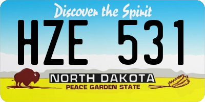ND license plate HZE531