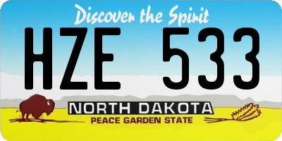 ND license plate HZE533
