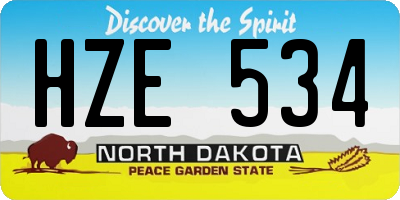 ND license plate HZE534