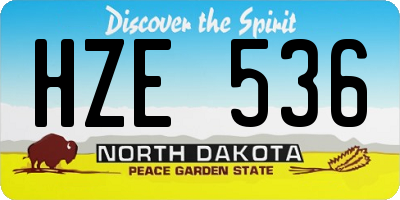 ND license plate HZE536