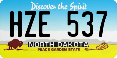 ND license plate HZE537