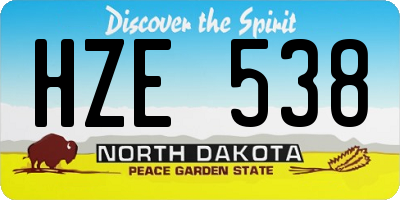 ND license plate HZE538