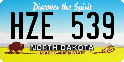 ND license plate HZE539