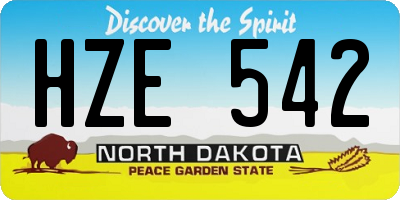 ND license plate HZE542