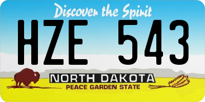 ND license plate HZE543