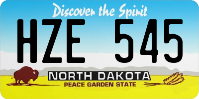 ND license plate HZE545