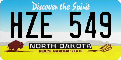 ND license plate HZE549