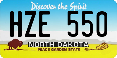 ND license plate HZE550