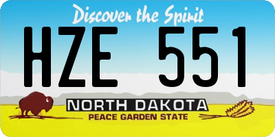ND license plate HZE551