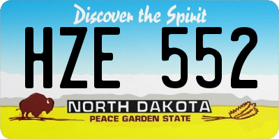 ND license plate HZE552