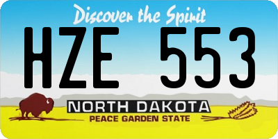 ND license plate HZE553