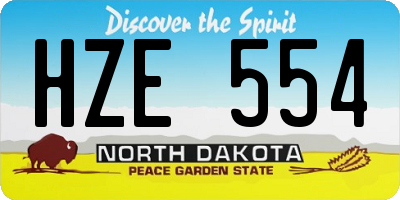ND license plate HZE554
