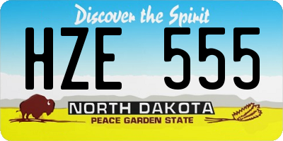 ND license plate HZE555