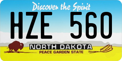 ND license plate HZE560