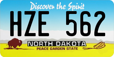 ND license plate HZE562