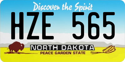 ND license plate HZE565