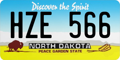 ND license plate HZE566