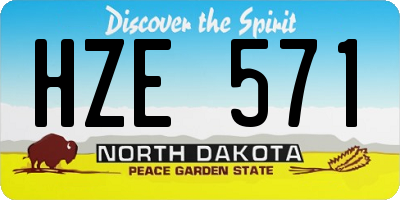 ND license plate HZE571