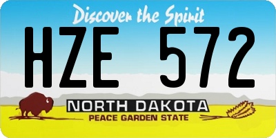 ND license plate HZE572