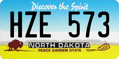 ND license plate HZE573