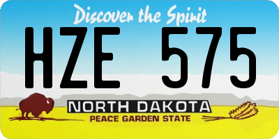 ND license plate HZE575