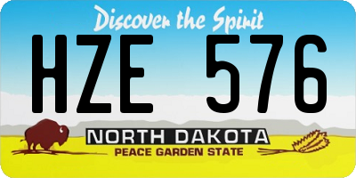ND license plate HZE576