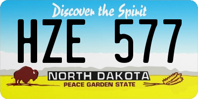 ND license plate HZE577