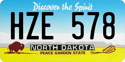 ND license plate HZE578