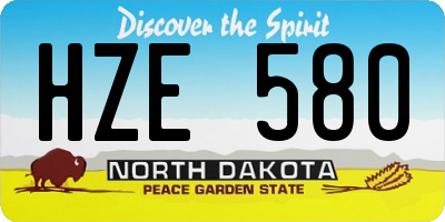 ND license plate HZE580