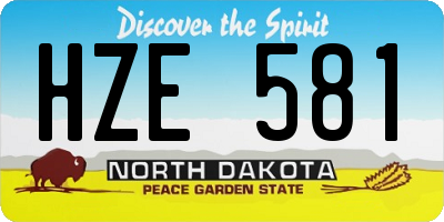 ND license plate HZE581