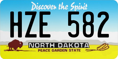 ND license plate HZE582