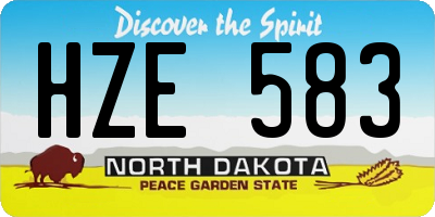 ND license plate HZE583