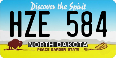 ND license plate HZE584