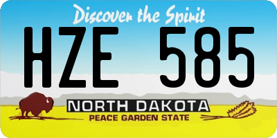 ND license plate HZE585